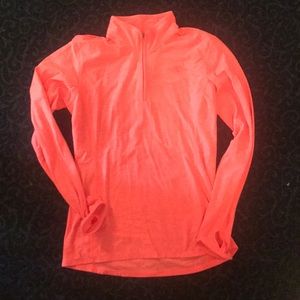 Neon orange 3/4 zip pullover shirt